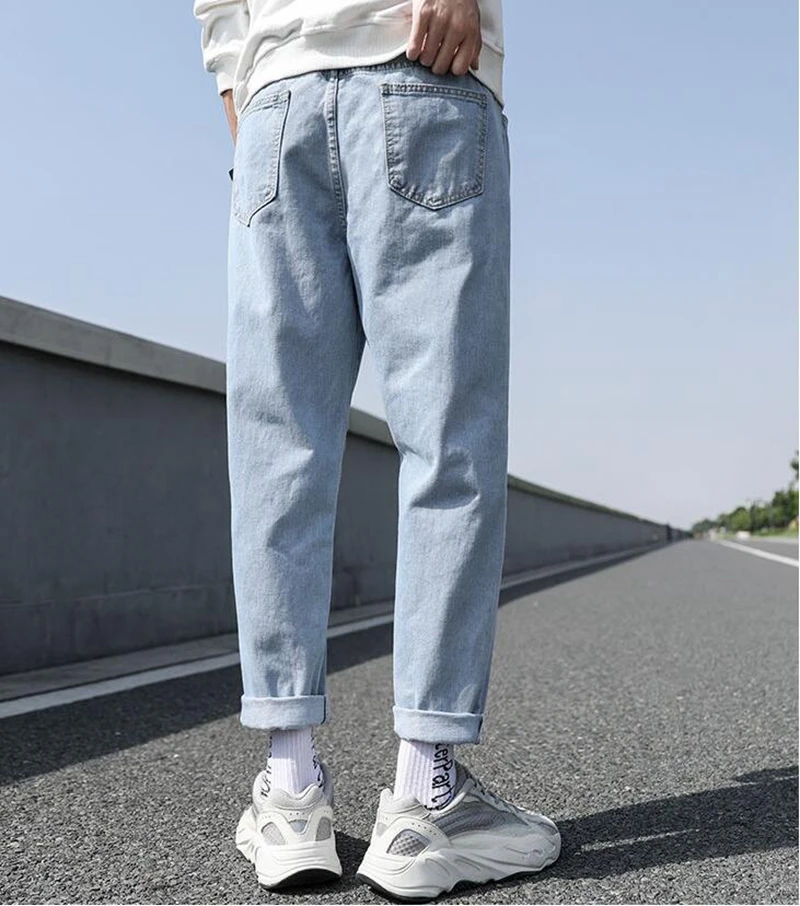Новые мужские джинсы новые свободные брюки простой дизайн высококачественные