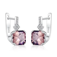 luxury fine jewelry high quality real 925 sterling silver morganite earrings ear stud ring eardrop earring fashion accessories