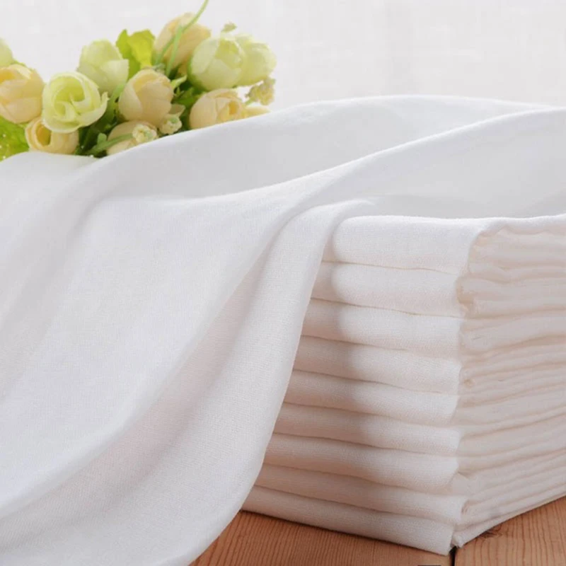 Двухслойная белая марлевая ткань из чистого хлопка детское Слюнявчики