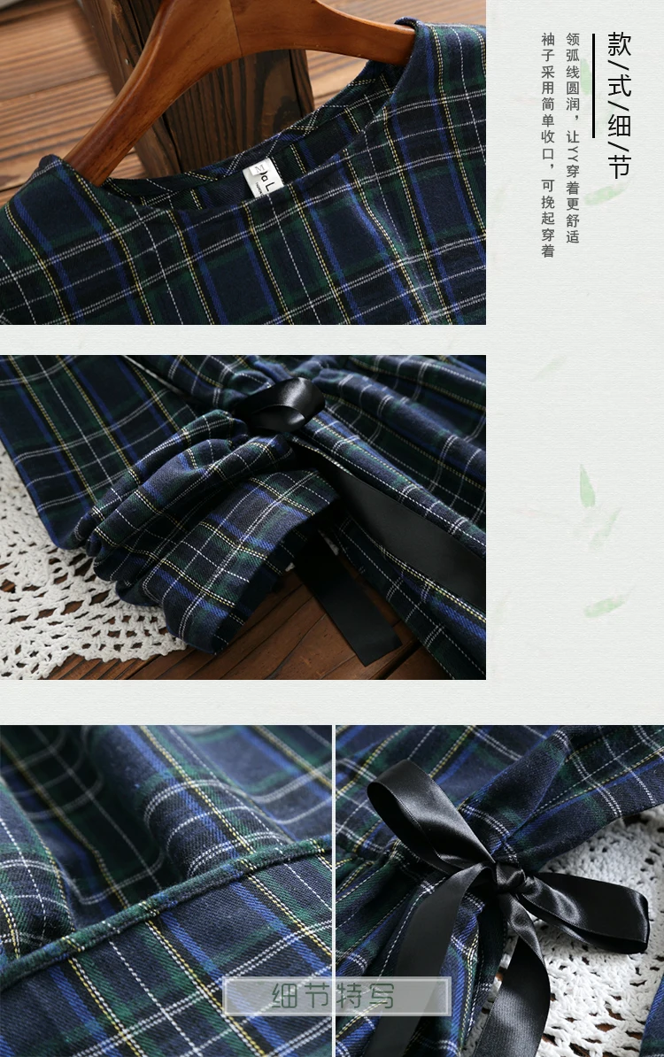 

Spring Casual Vintage Plaid Dress women Elegant Sweet bow Lace Up ladies dresses vestidos mujer Cotton Linen Midi Dress 2021 new