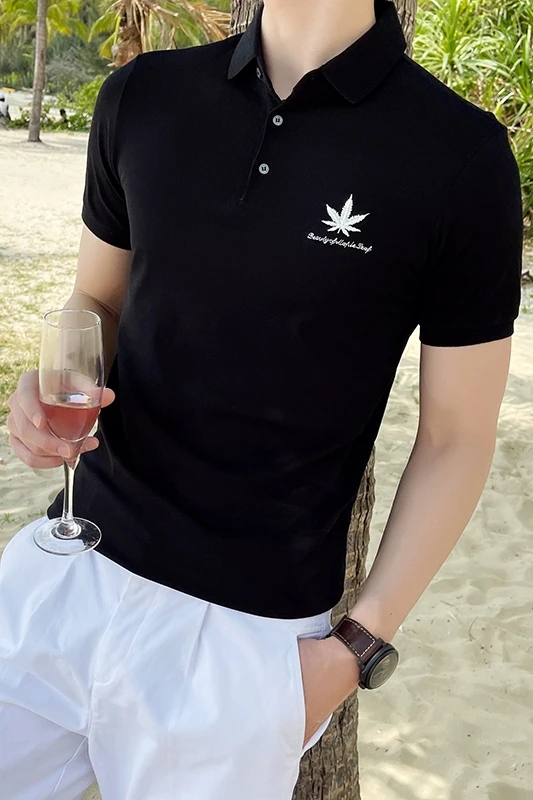 

2021 Summer Men POLO Shirts Solid Color Short Sleeve POLO Shirts Business Casual Tee Tops Slim Fit Social Street Wear Clothing