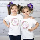 Забавная детская футболка с цветочным принтом для большихмаленьких сестер, для девочек и мальчиков, подходящая одежда, детская одежда, футболка с коротким рукавом для малышей
