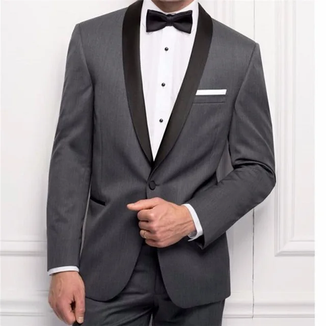 Классический дизайн Для мужчин костюмы облегающий по жениху темные Смокинги