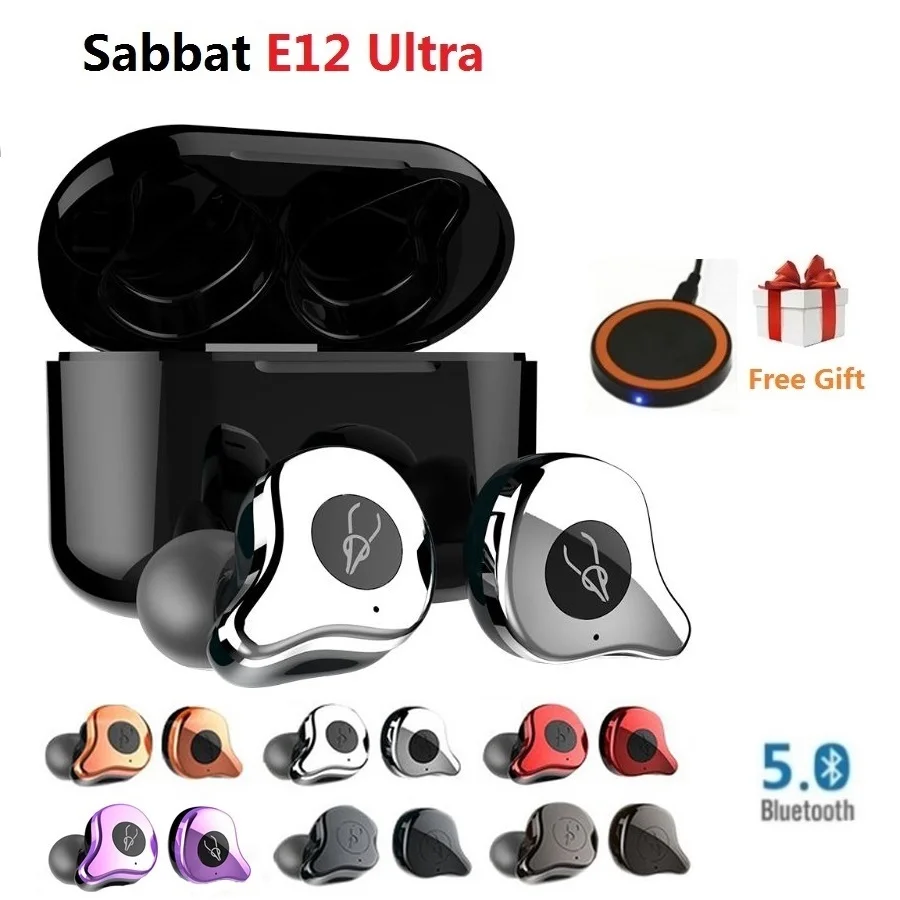 Sabbat E12 Ultra TWS беспроводные Bluetooth наушники спортивные Hi-Fi стерео наушники с шумоподавлением гарнитура с беспроводным зарядным устройством PK E12