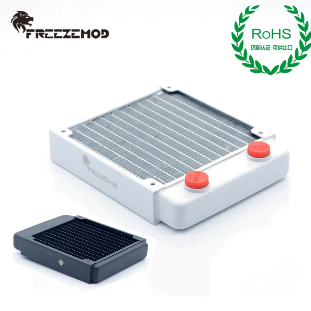 

FREEZEMOD 120mm Copper Radiator Black/White Piano Paint Water Cooler Heat Sink ROHS Certification For Water Cooling 27mm Thick
