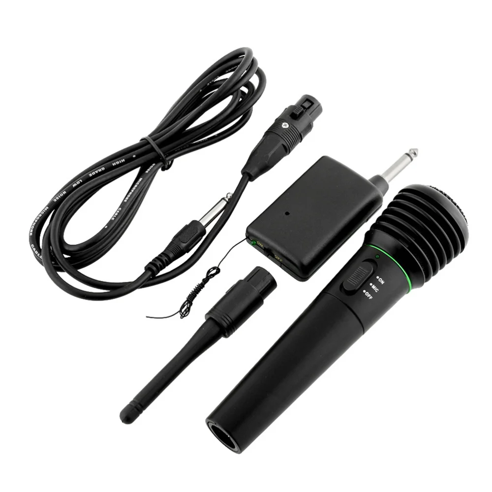 

2in1 Handheld Wired & Wireless Cordless Microphone Karaoke System Undirectional (Black)