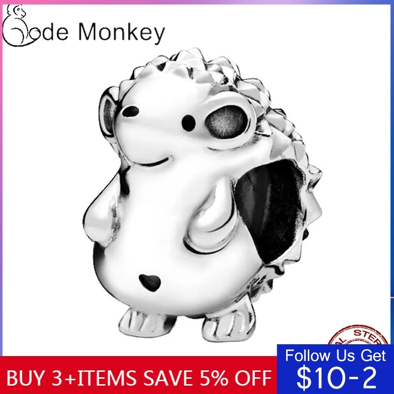 CodeMonkey подлинное 925 пробы серебра в виде ежа драгоценные бусины подходят к
