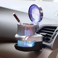 portable car ashtray with led light cigarette cigar ashtray pbt high flame retardant material ash container smoke cup holder