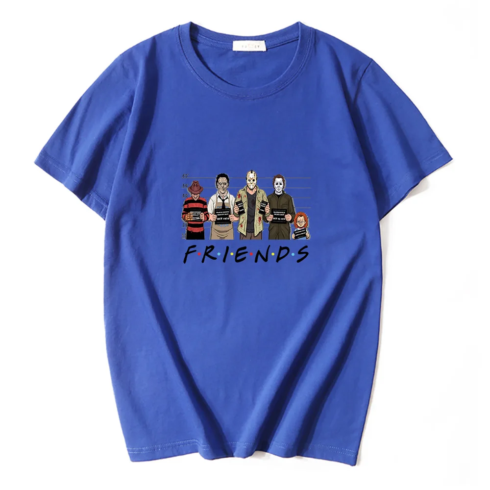 Новинка лета 2021 Мужская футболка с принтом ужасов и друзей удобные дышащие топы