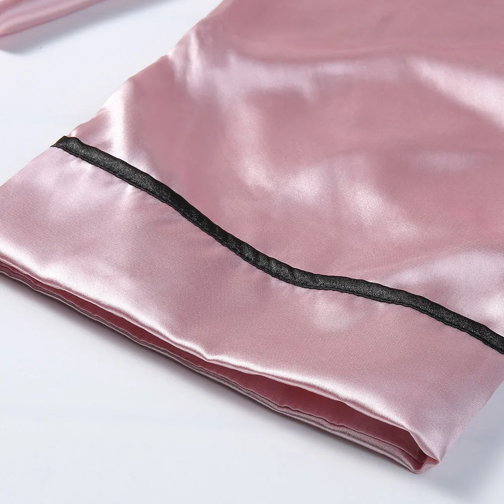 Женская шелковая атласная пижама пижамный комплект на бретельках Женский для