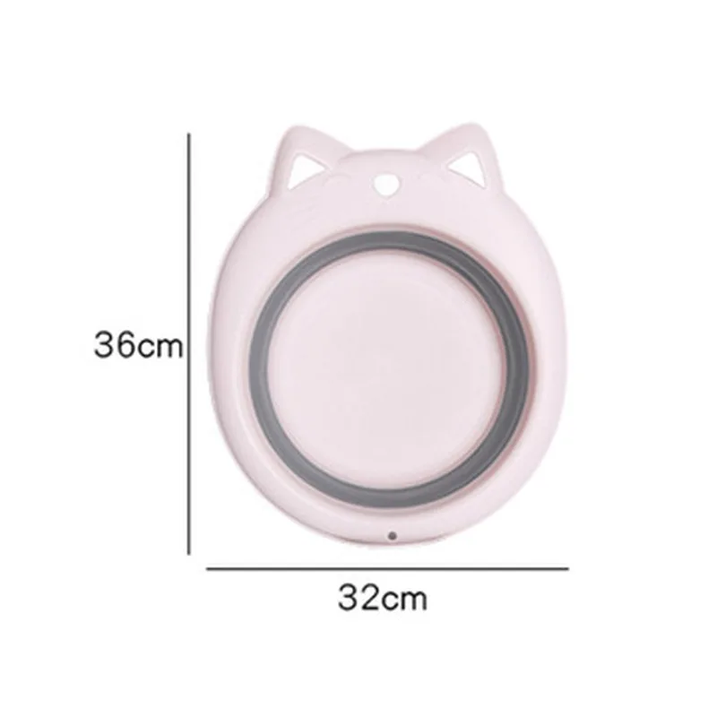 

Portable Baby Cartoon Folding Wash Basin Outdoor Camping Fishing Plastic Folding Bucket Silicone Washbasin Bathroom Products New