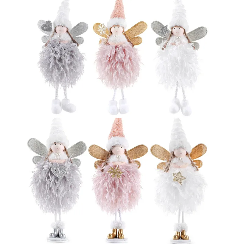 Подарки на новый год 2022 рождественские шелковые плюшевые куклы Ангелы орнамент с