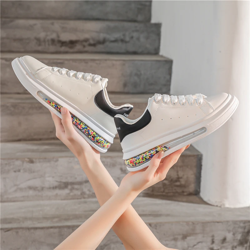 

2021 Women Causal Shoes Air-Cushion Flat Anti-Slip Women Sneakers Outdoor Trainers Female Ins Trendy Shoes Zapatos De Mujer
