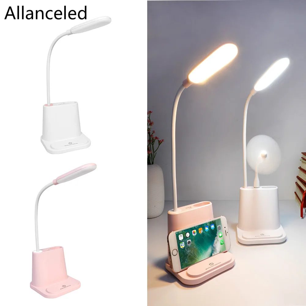 USB Rechargeable Table Lamp Touch Dimming Adjustment Children Pencil Reading Study Bedside Bedroom Living Room LED Night Light