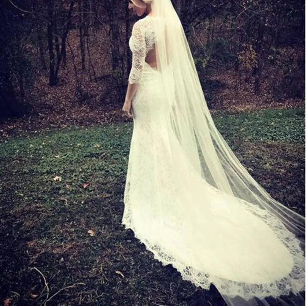 

Women Perspective Backless Dress Gown Long Trailing Slim Party Bride Bridal Wedding Dress TC21