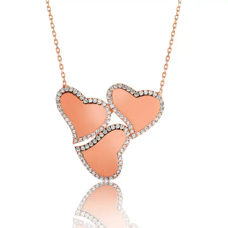 

Silverlina Silver Is Three Hearted Lady Necklace
