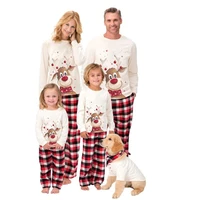 elk printed parent child christmas home clothes long sleeve set