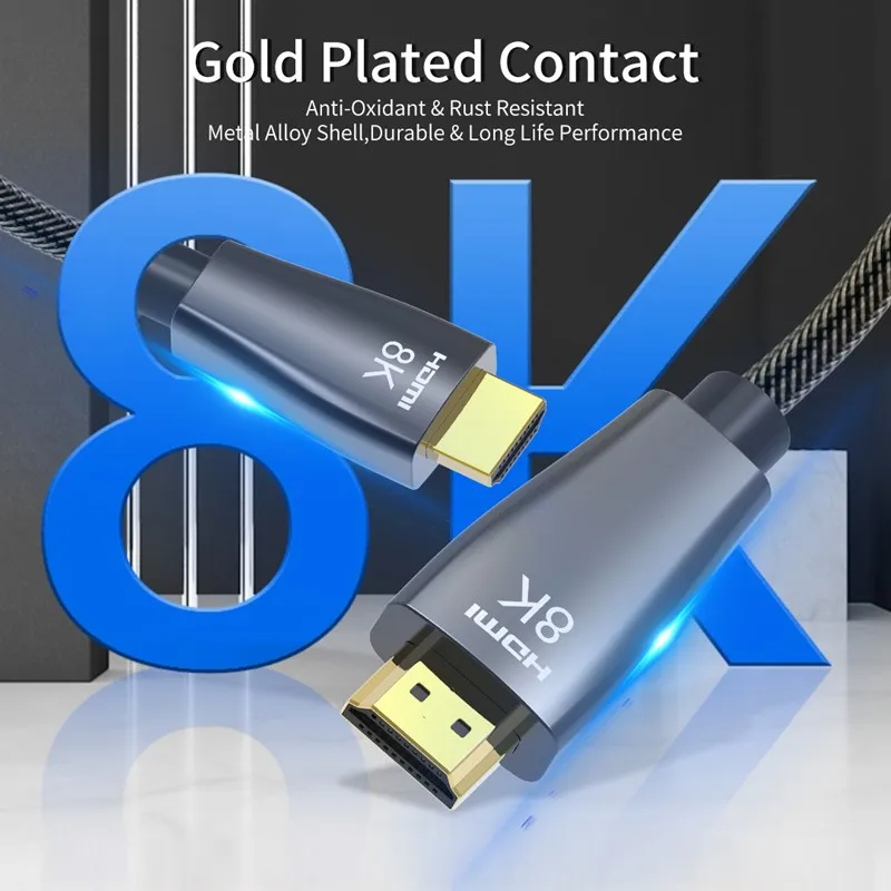 Кабель HDMI 2 1 с позолоченным покрытием 4K @ 120 Гц 8K 60 UHD HDR 48 Гбит/с кабель для PS4 HDTVs