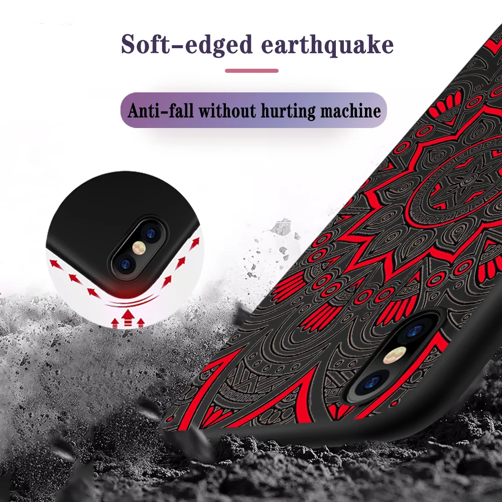 

Mandala pattern Phone Case For iPhone 11 Case for IPhone 11 Pro XR X XS Max 7 8 6S Plus SE 2020 Matte Soft TPU Back Cover Funda