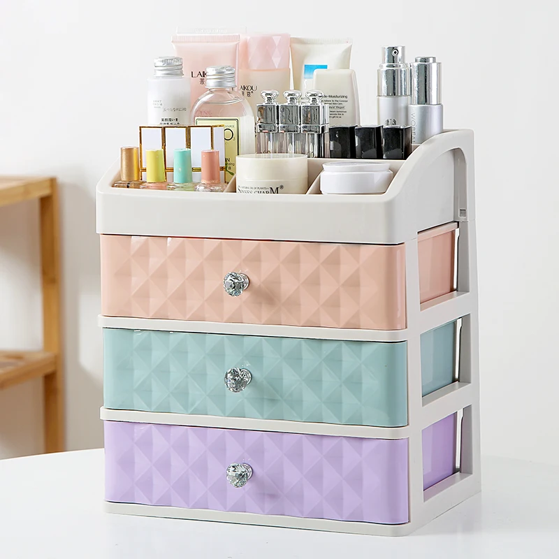 

Plastic Drawer Makeup Organizer Cosmetic Beauty Box Nail Desktop Storage Case Brush Lipstick Container Bathroom Item WY72902