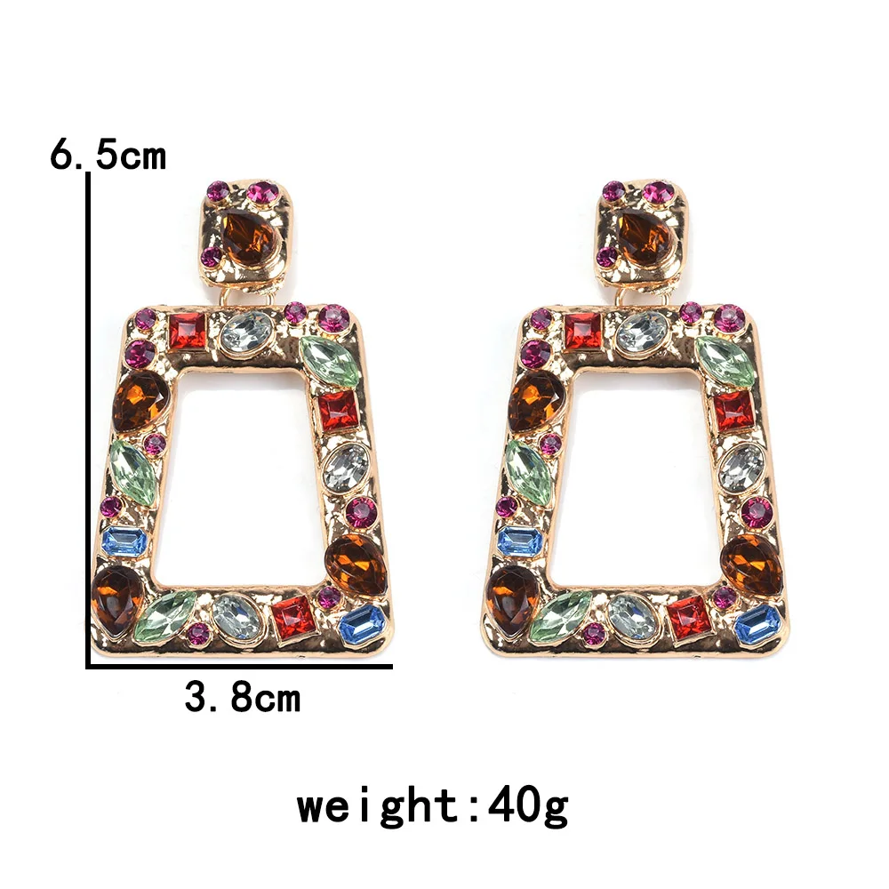 Модные геометрические квадратные серьги ZA ювелирные изделия инкрустация