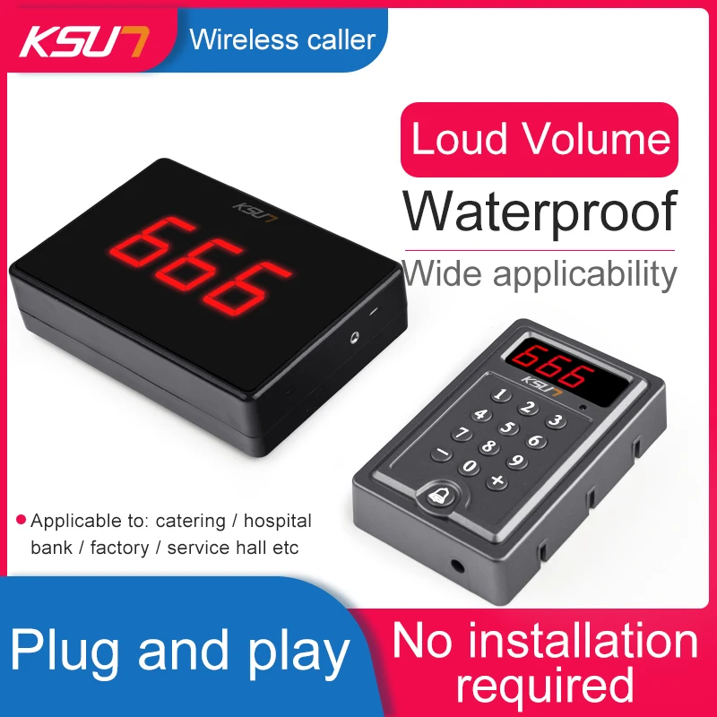 KSUN Q-12 Meal Taker Restaurant Wireless Caller Line Up To Take The Number Custom Logo Table Number Plate