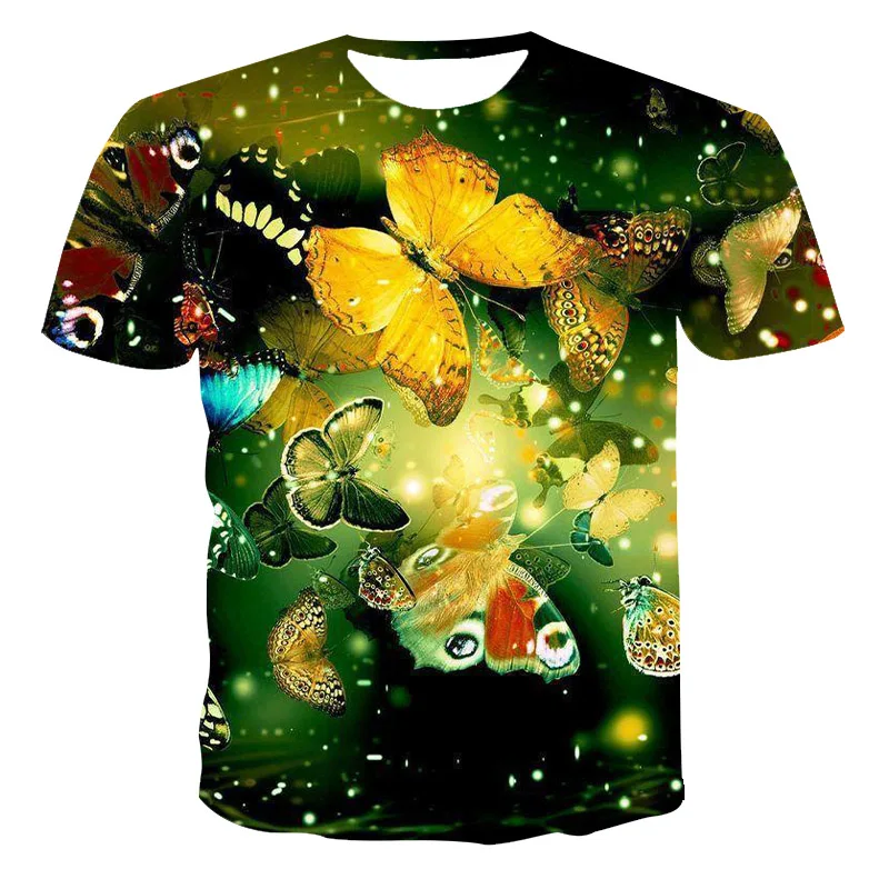

3D Men's T-shirt Bird Print Large Size Summer Casual Loose Short-Sleeved O-Neck Breathable T-Shirt Men's Shirt (customizable)