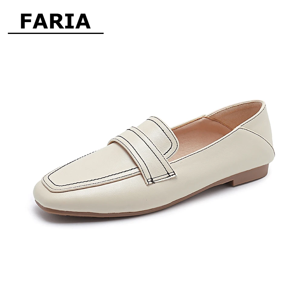 Туфли женские офисные без шнуровки повседневные лоферы квадратный носок