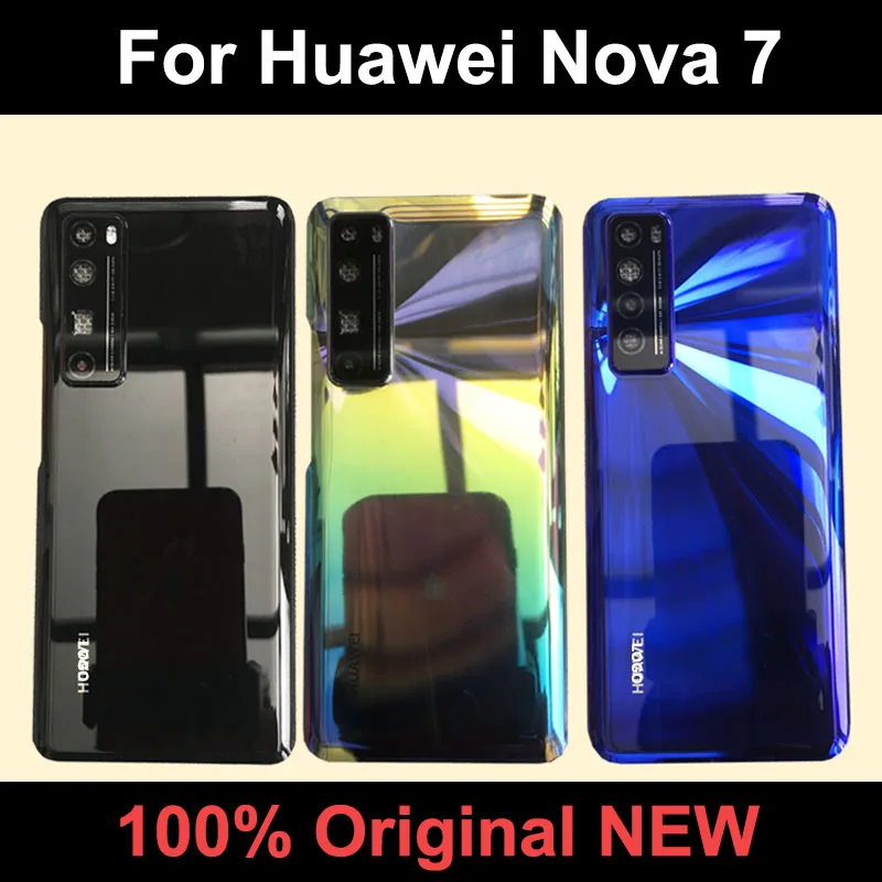 Новое оригинальное заднее стекло для Huawei Nova 7 Крышка батарейного отсека корпус