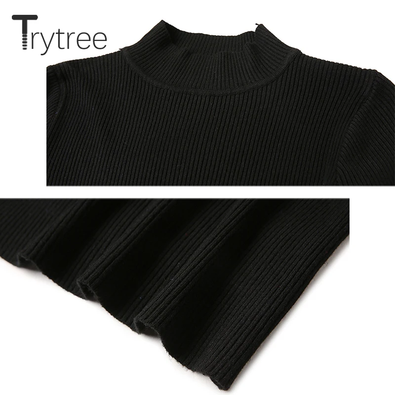 Осенне зимний женский комплект из трех предметов Trytree повседневная водолазка