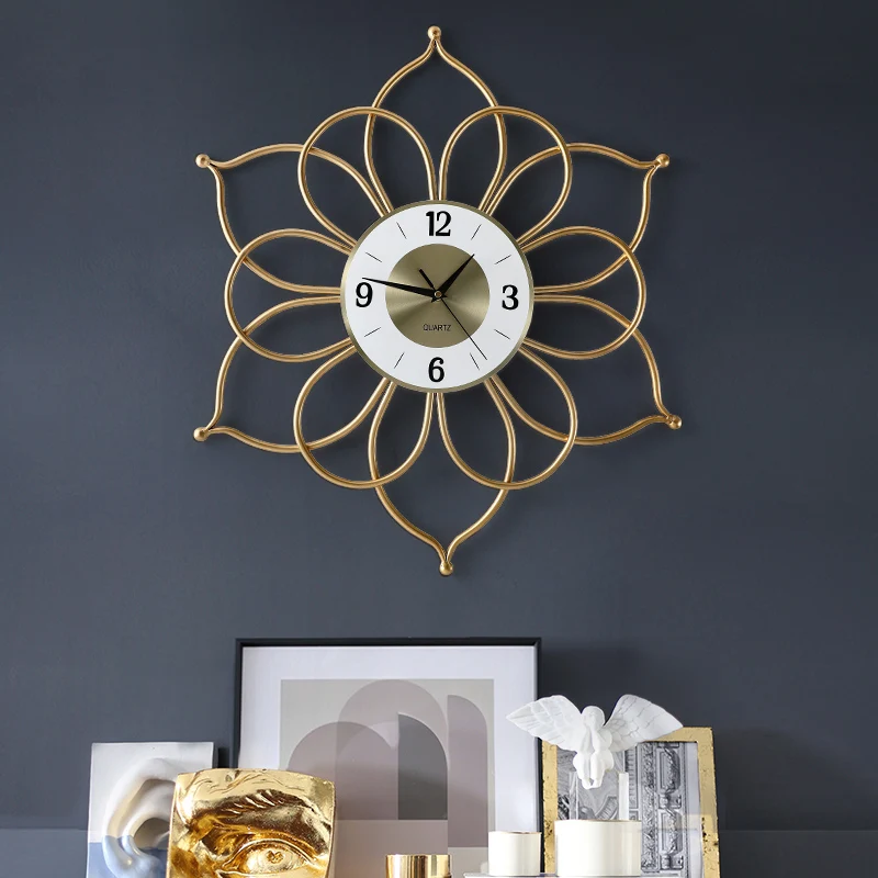 Nordic большие настенные часы mute Роскошный металлический механизм настенных часов