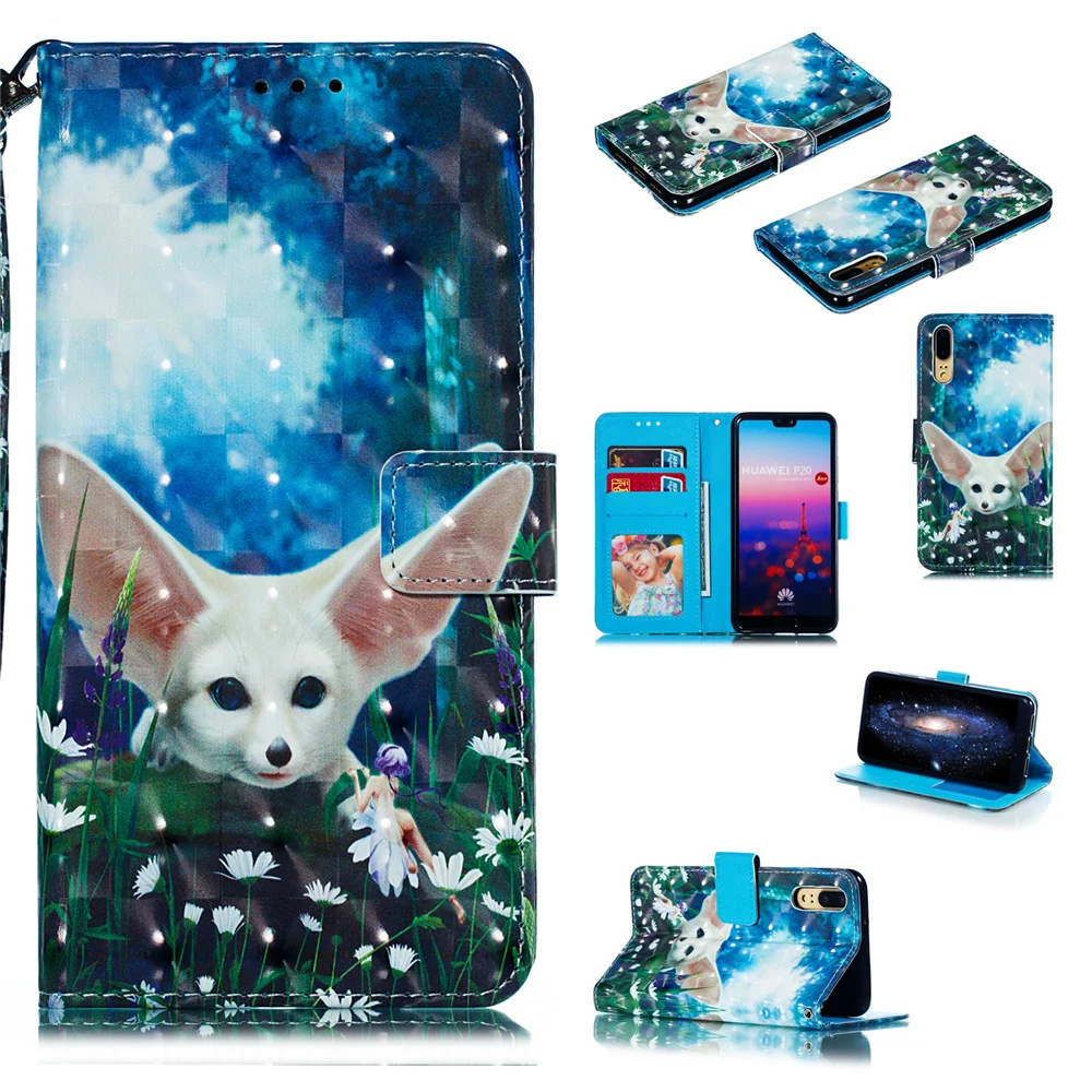 Чехол с рисунком для huawei P20 Lite, чехол P30 mate 20 10 Lite, чехол-книжка mate 20 X Pro, чехол с откидной крышкой и подставкой, чехол Huewai Huawai - Цвет: Красный