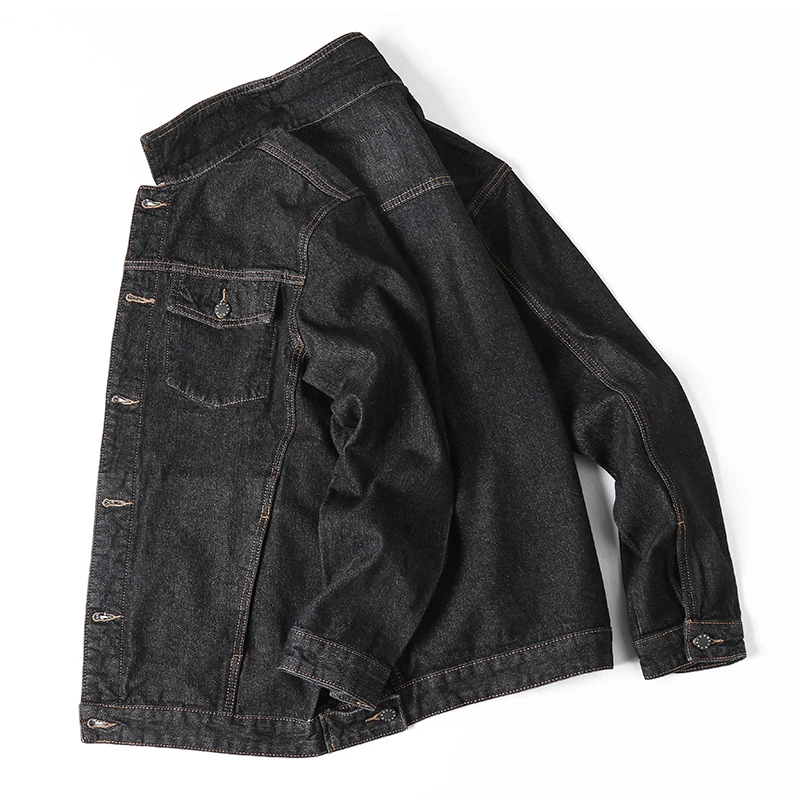 

Plus Size 5XL 6XL 7XL Mens Fashion Casual Denim Jacket 98% Cotton Autumn Winter High Quality Male Coats Brand Clothes Black Blue