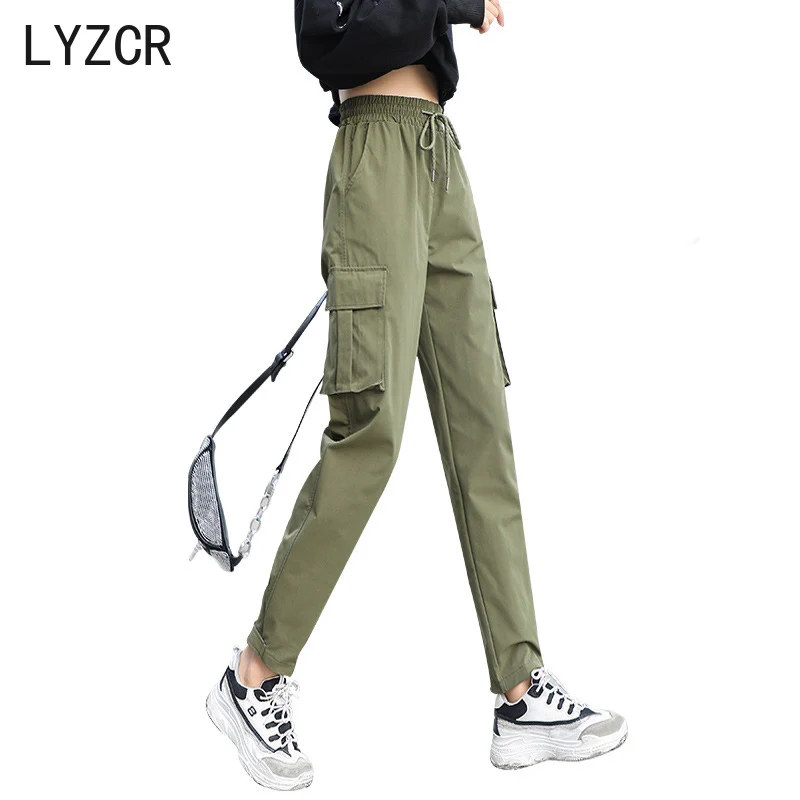 LYZCR женские штаны карго весенние свободные брюки-джоггеры для женщин с высокой