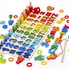 Деревянные магнитные блоки Aerpher Монтессори для рыбалки, Цифровая форма, соответствующие блоки, развивающие игрушки для детей, занятая математическая доска для дошкольников