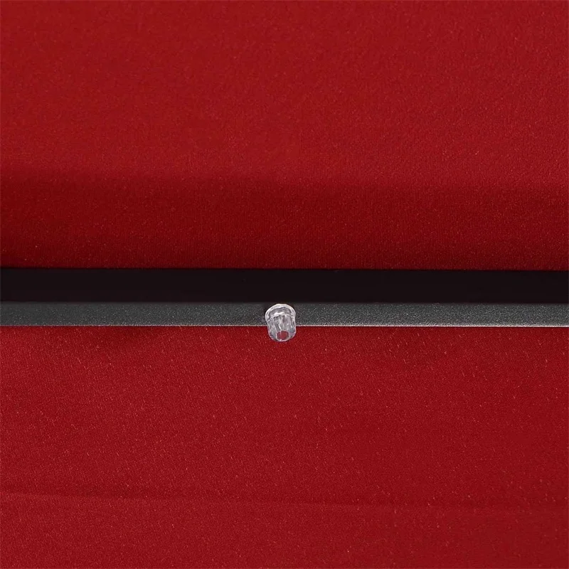 

Brand New 9 ft Patio 18 LEDs Solar Umbrella with Crank High Quality 6 Firm Steel Ribs Pole Construction Easy Tilt Operation