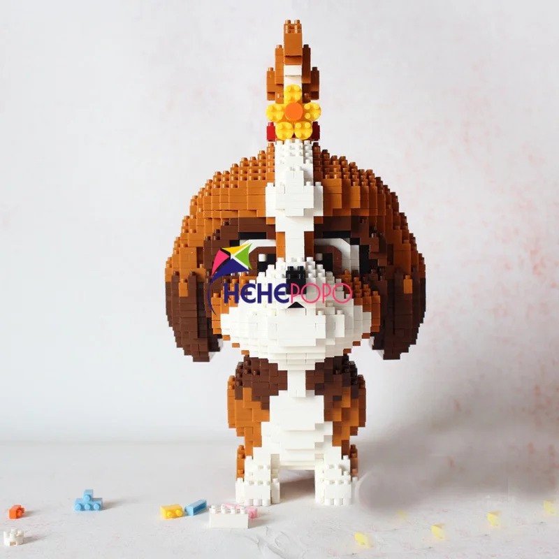 2100 шт. 16128 алмазные блоки Shih Tzu модель собаки маленькие Такса игрушка в сборе экшн