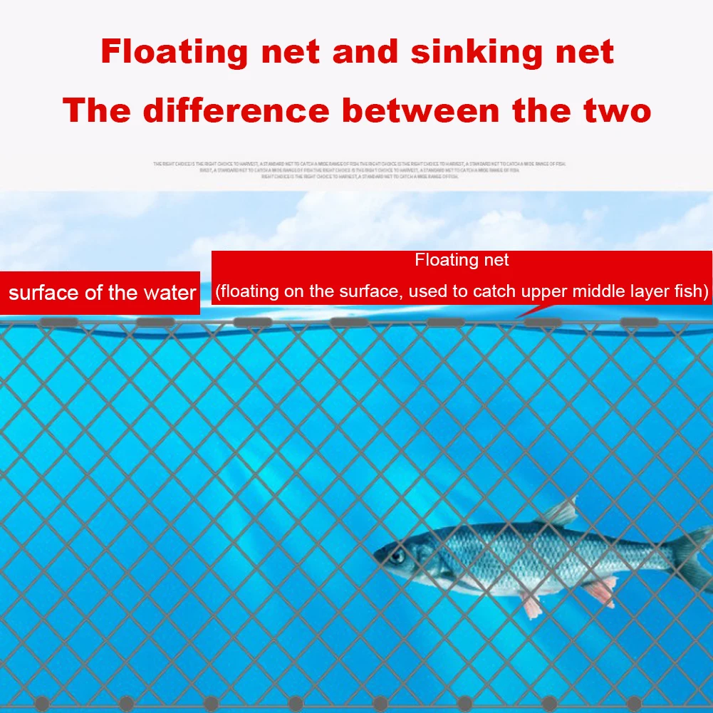 Nylon Fishing Net Small Mesh Fish Trap Three Layer Monofilament Gill Netting Outdoor Tackle Tools | Спорт и развлечения