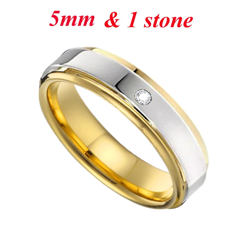 TC088 5mm cz stone Love Alliance, титановое обручальное кольцо, Ювелирное кольцо для мужчин, 4 мм, 5 мм, юбилей, cz, обручальное кольцо, пара колец для женщин - Цвет основного камня: TC088 5mm cz stone