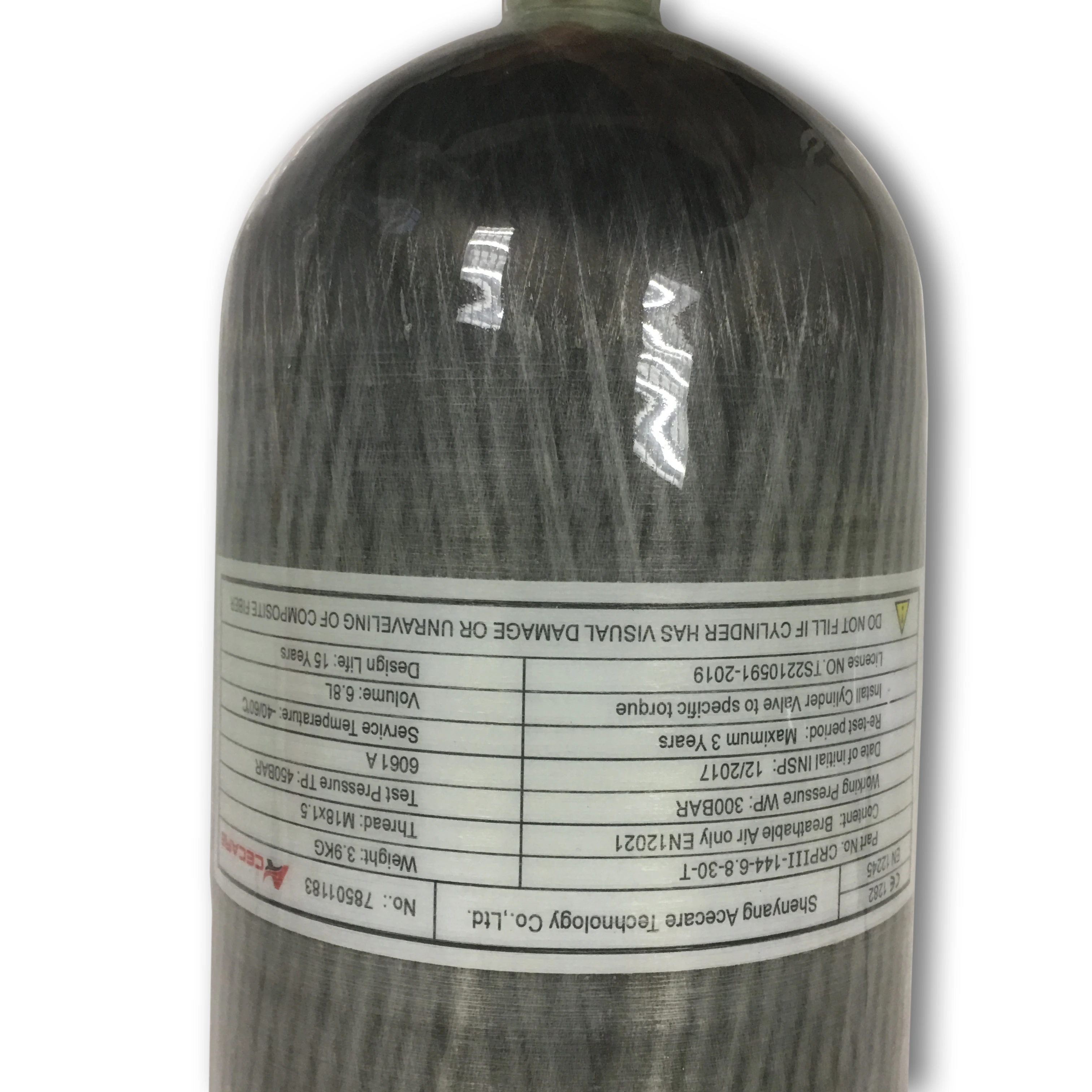 Резервуар для пейнтбола Acecare 2 л/3 л резервуар из углеродного волокна Hpa 4500Psi Pcp ВВС
