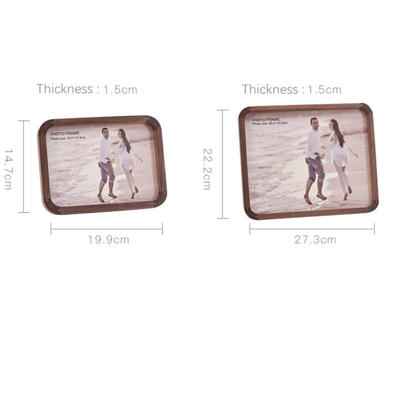 

Wooden Horizontal and Vertical Photo Frame Solid Wood Living Room Bedroom Table Modern Simplicity Wedding Photo Picture Frame