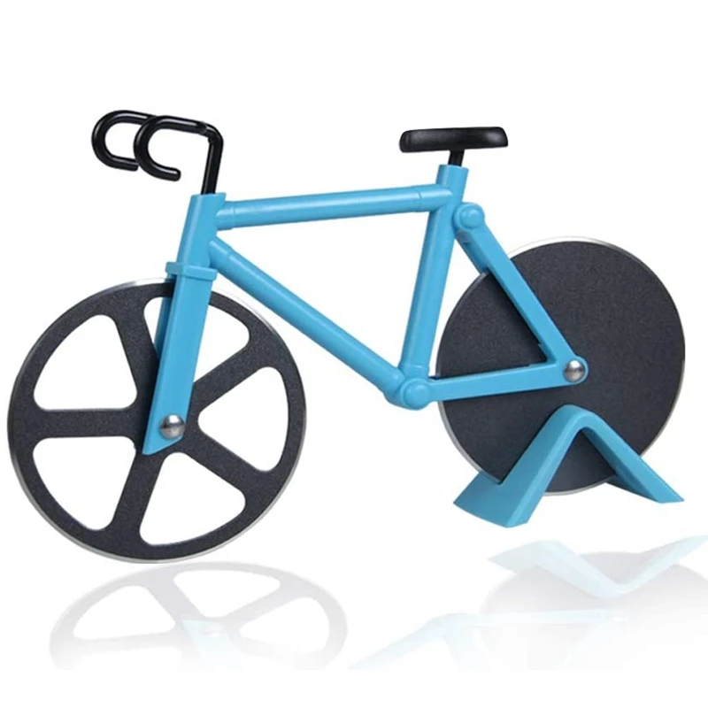 Резак для пиццы велосипеда слайсер двойной нож в форме мотоцикла с подставкой |