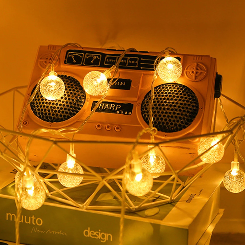 

String Light Battery Curtain Light 1.5m 10 LEDs Lamp Christmas Fairy Bubble Ball for Cafe Restaurant Exquisite Ornaments