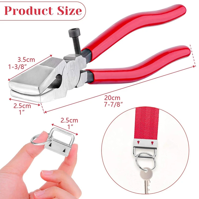 

Key Pendant Set 50Pcs Lanyard Key Pendant Hardware 2.5 cm with Keychain Pliers Tool for Keychain and Wrist Clip Hardware