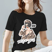 black all match women tshirts summer fashion o neck casual lady short sleeve clothes letter series commuter womens dropshipping