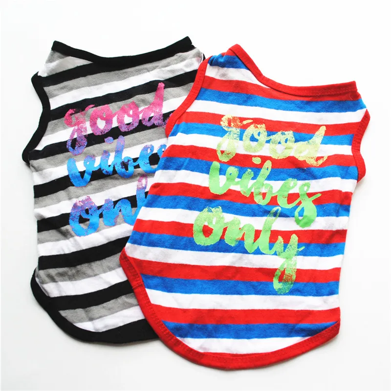Полосатая индивидуализированная Одежда для собак жилет маленьких японская
