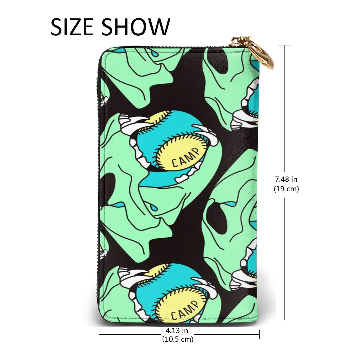 

2021 Leather Wallet Long Skull Ball Animal Color Pattern Multiple Cards Holder Clutch Female Male Purse Standard Wallet