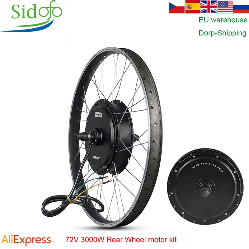 MXUS Байк, способный преодолевать Броды комплект заднего колеса Мотор 48/60/72 V/90 V 3000W комплект для переоборудования электрического велосипеда высокое Скорость безщеточный мотор для центрального движения XF40 26/29 дюймов