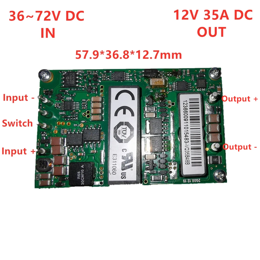

Dawupine, 48 В до 12 В, 35 А, DC-DC, новый изолированный модуль питания 420 Вт, регулятор постоянного тока в постоянный vq35b48b