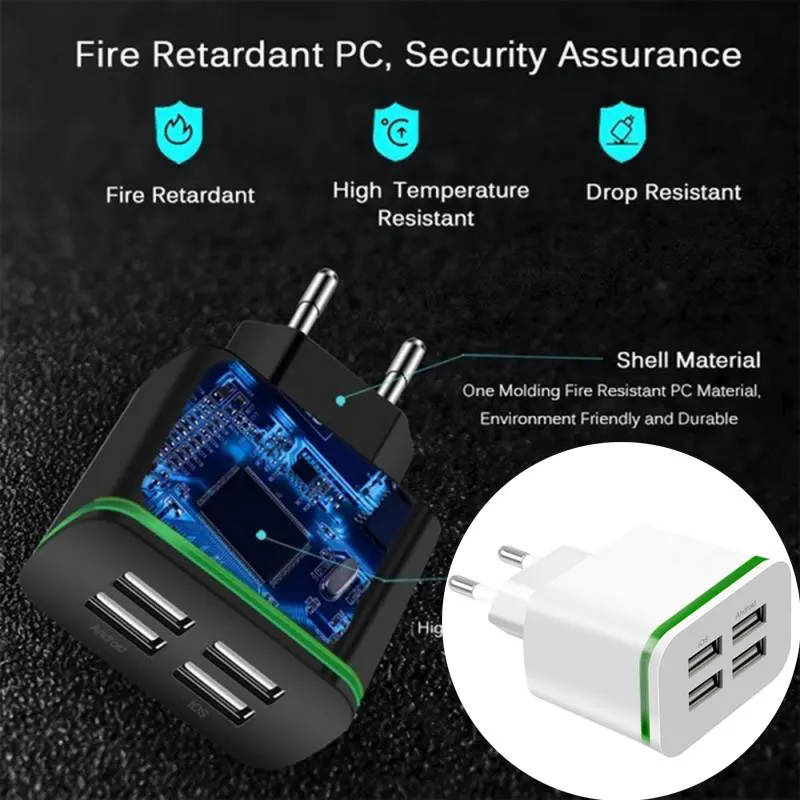 Сетевое зарядное устройство TXTB1 с 4 USB портами 5 В а|Зарядные устройства| |